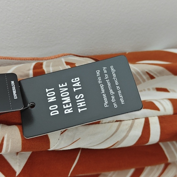 EXPRESS Halter Maxi Dress in Orange and White Size Small - Picture 4 of 15